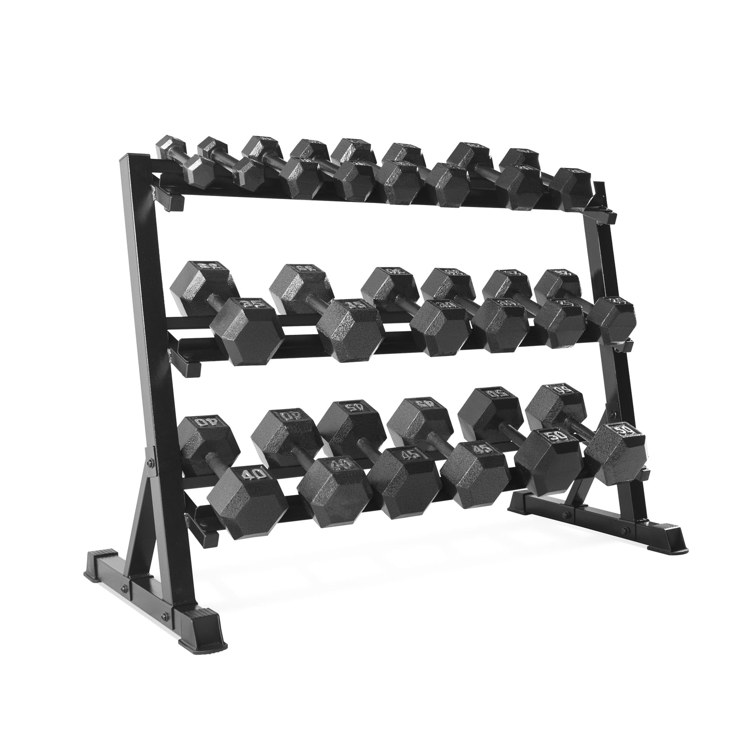 by CAP 51In. 3-Tiered Dumbbell Storage Rack, Black