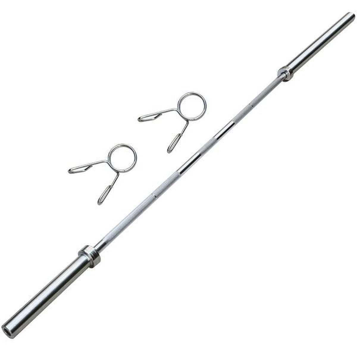 7Ft Chrome Olympic Barbell Bar, Silver