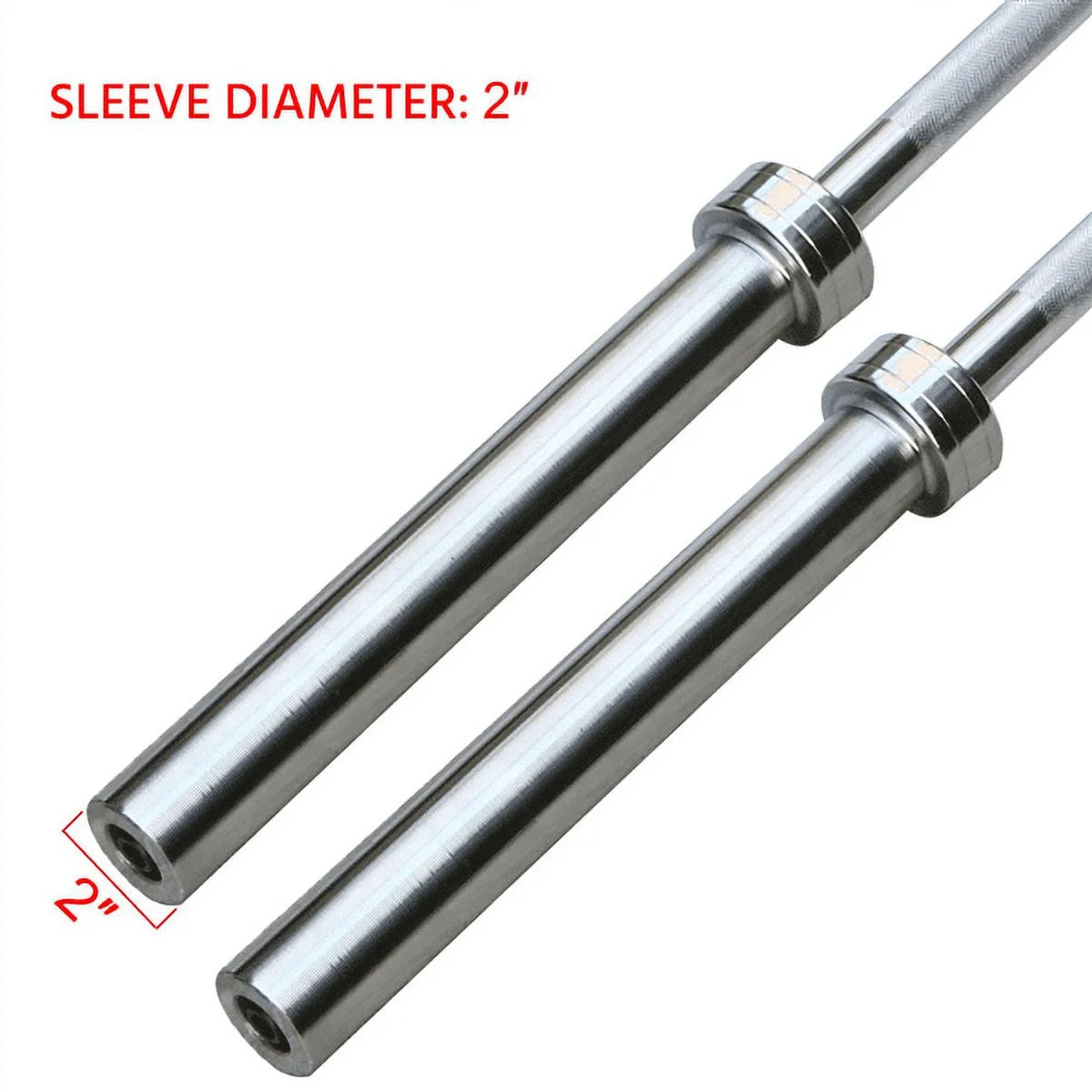 7Ft Chrome Olympic Barbell Bar, Silver