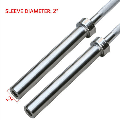 7Ft Chrome Olympic Barbell Bar, Silver