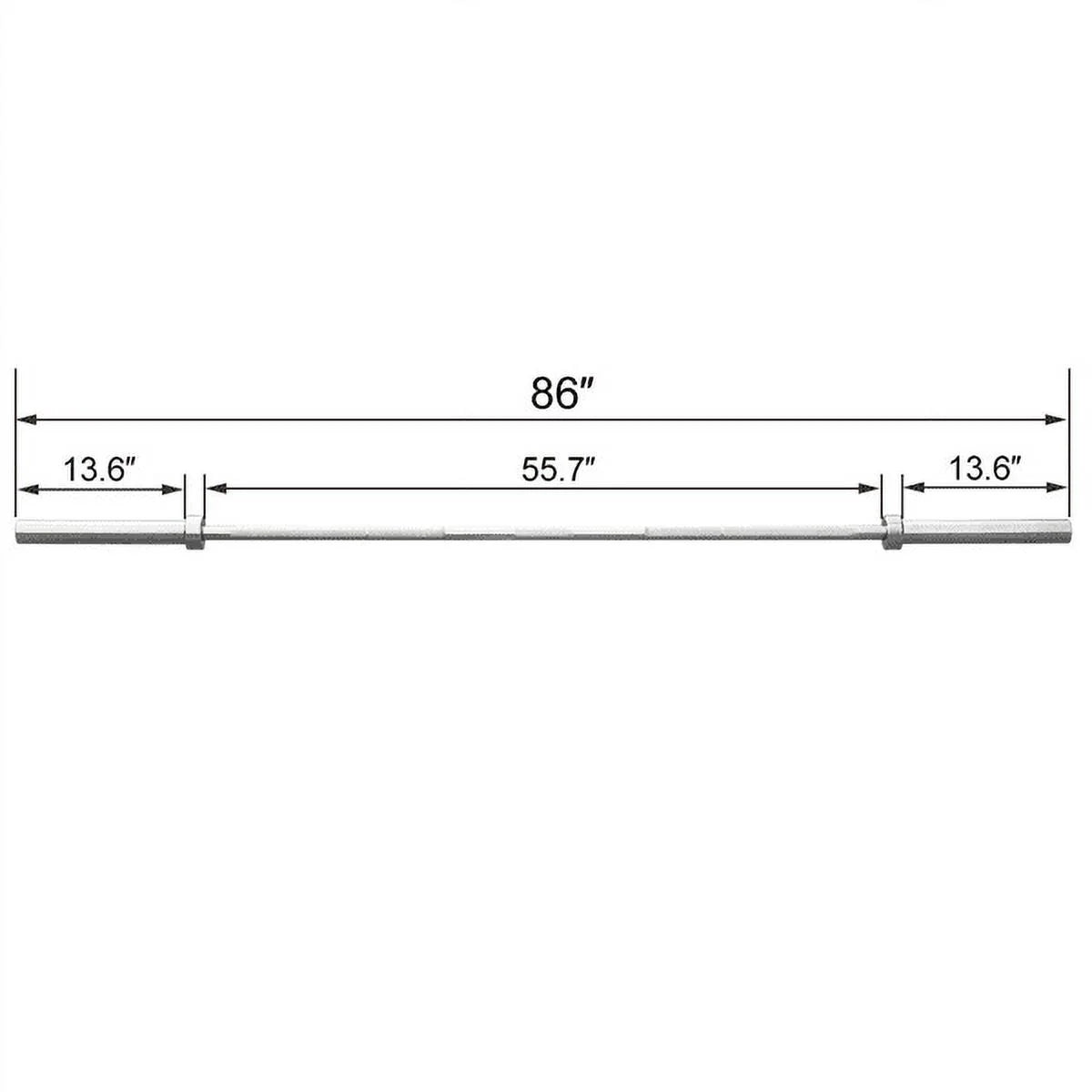 7Ft Chrome Olympic Barbell Bar, Silver