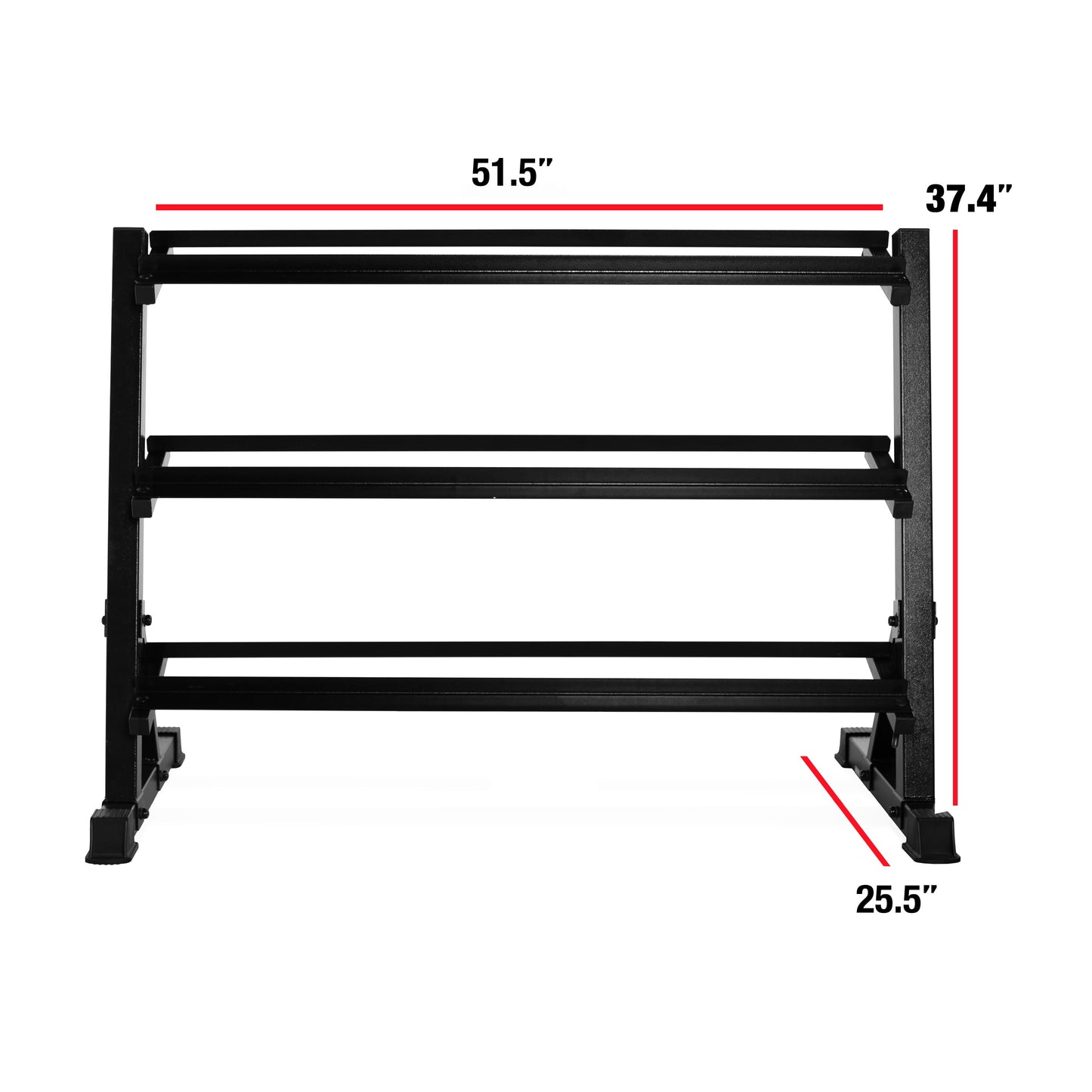 by CAP 51In. 3-Tiered Dumbbell Storage Rack, Black