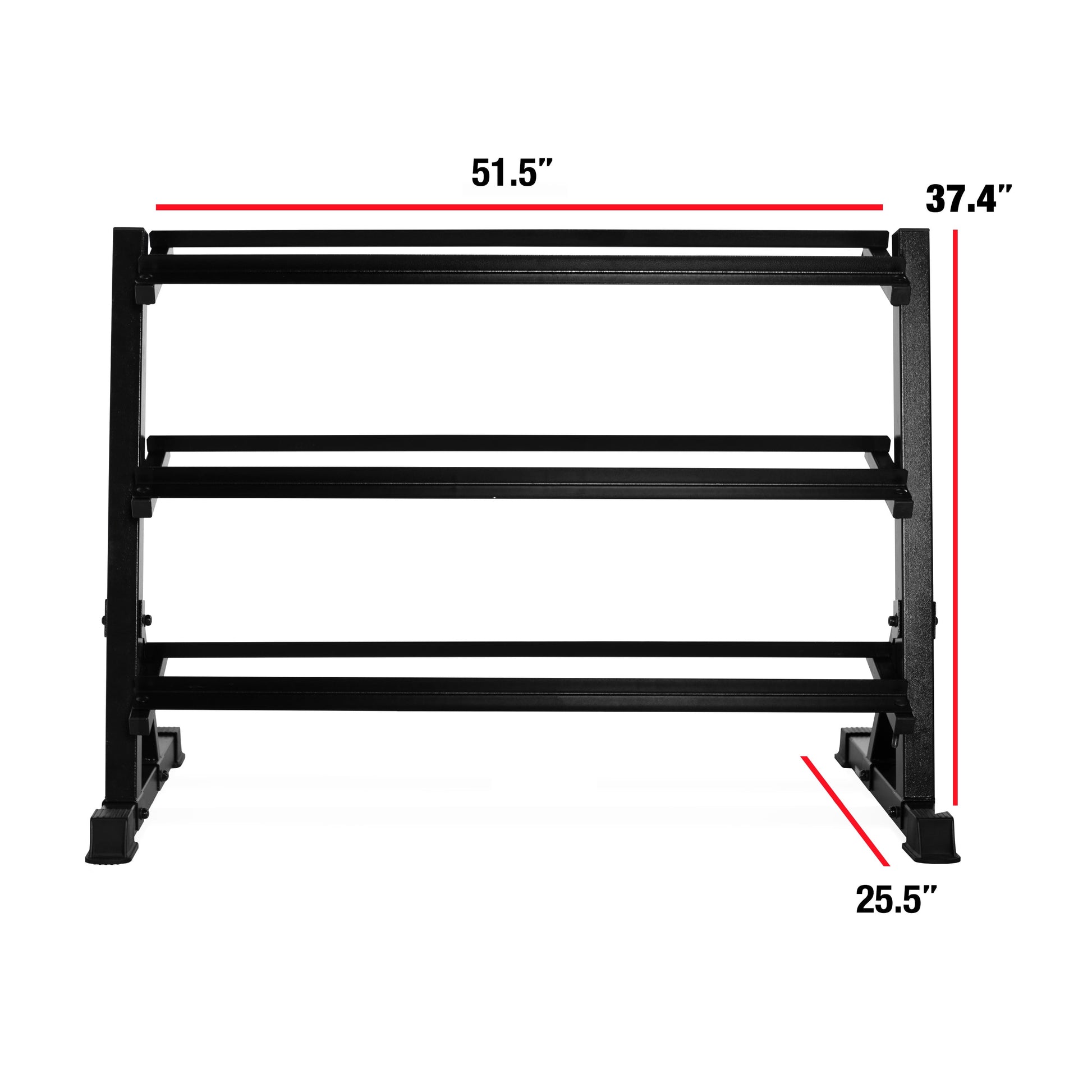 by CAP 51In. 3-Tiered Dumbbell Storage Rack, Black