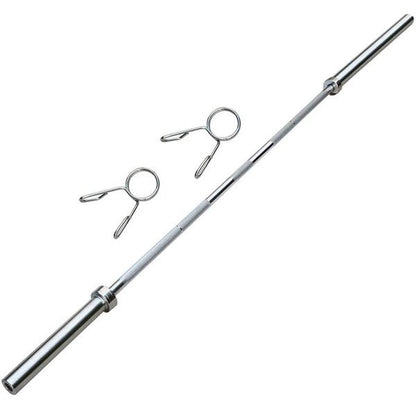 7Ft Chrome Olympic Barbell Bar, Silver